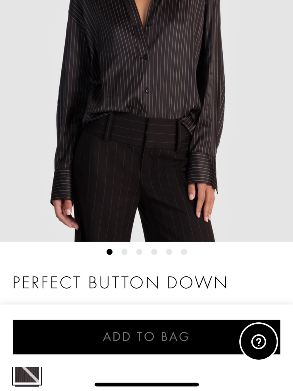Alice + Olivia “The Perfect Button Down” Blouse - XS - Black Pinstripe - NWT